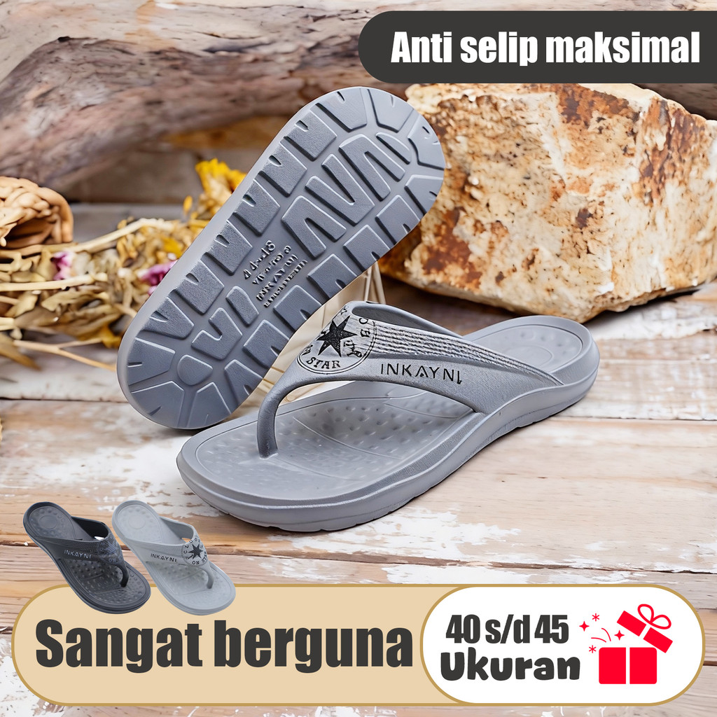 INKAYNI Simply Sandal Jepit anak fipper Size 40-45 sandal anak laki laki terbaru Flip Flop Bahan Kar
