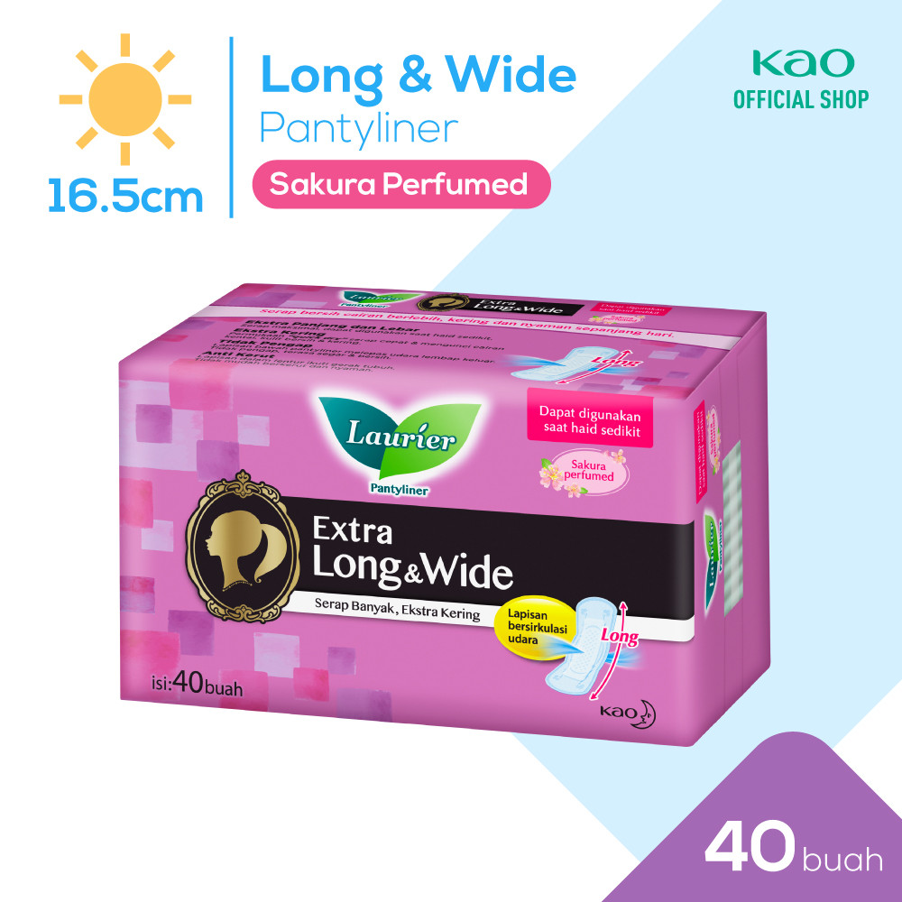 Laurier Cleanfresh Pantyliner Keputihan Breathable Extra Long and Wide Sakura Perfumed -Tetap Bersih