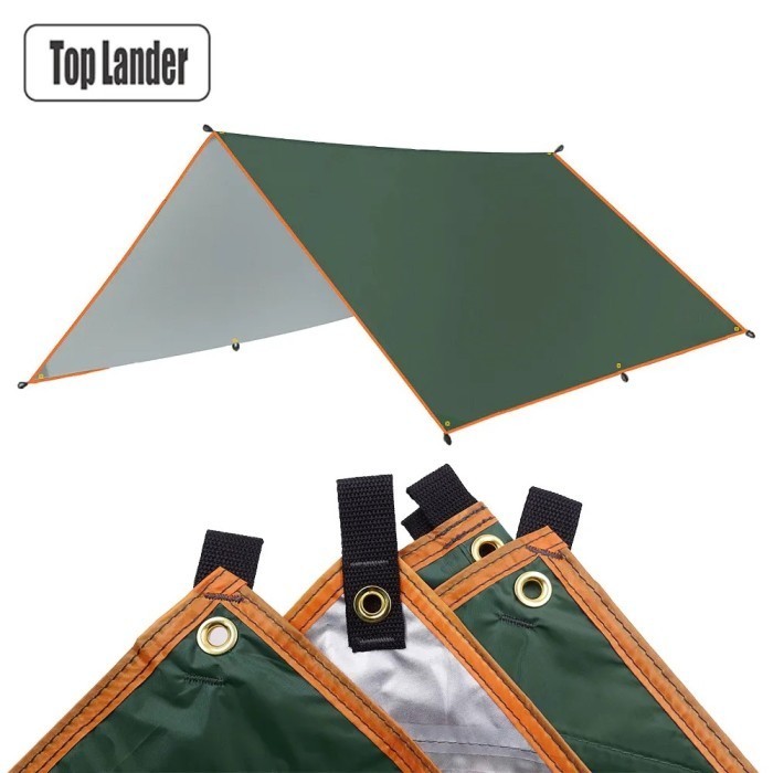 Tenda Flysheet 3x3 Meter Waterproof PU 3500mm Anti UV 50+ Canopy Campervan Terpal Tenda Darurat Camp