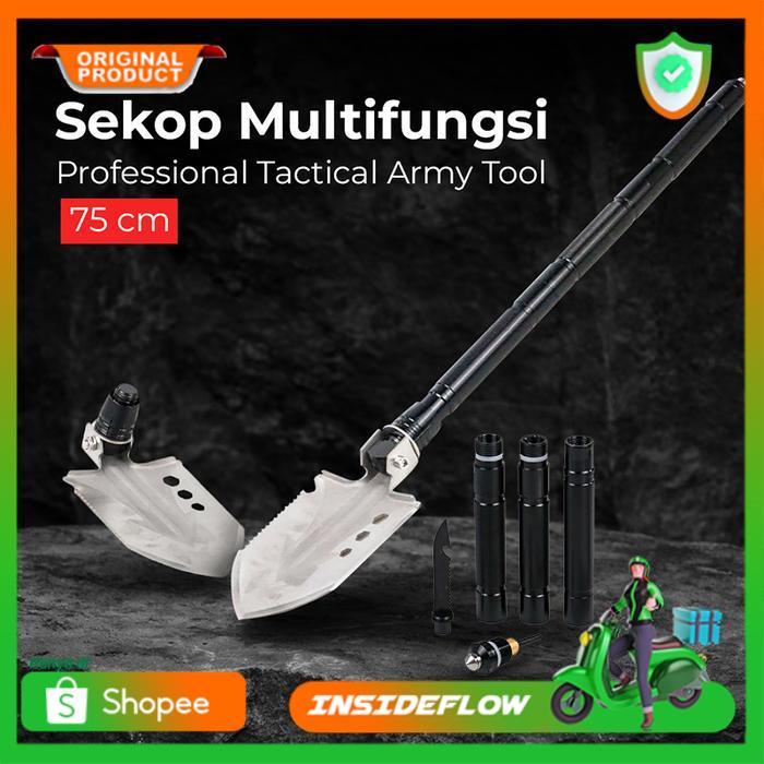 Sekop Lipat Berkebun Portable Camping Multifungsi Tactical Survival