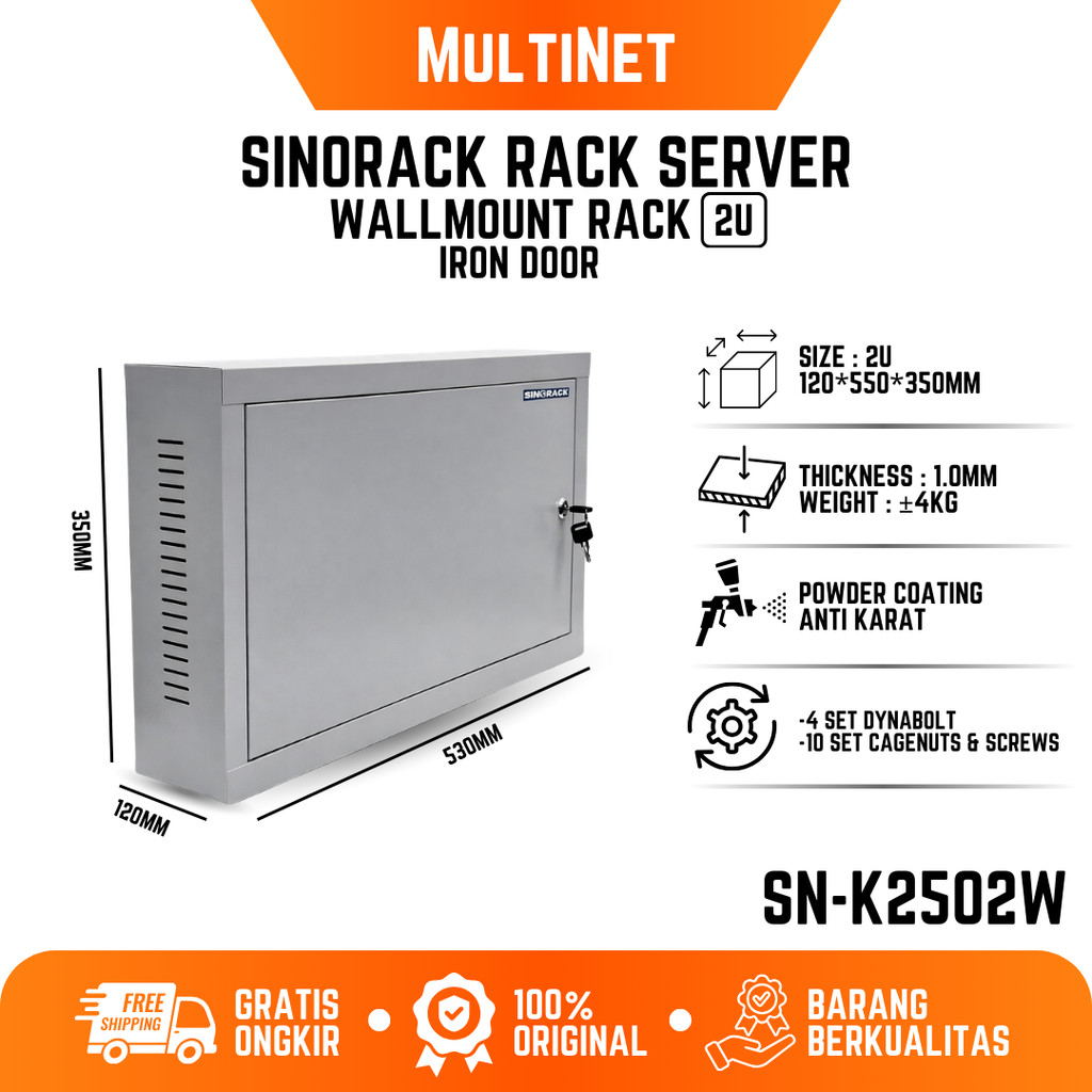 Wallmount Rack Server 2U Rak Server Single Door 2U Sinorack