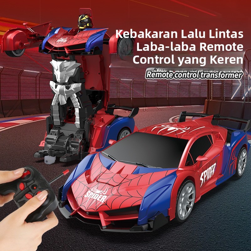 1:18Mobil Remote Control yang Dapat Berubah Bentuk, Robot Transformasi Satu Klik, Mainan Mobil Anak,