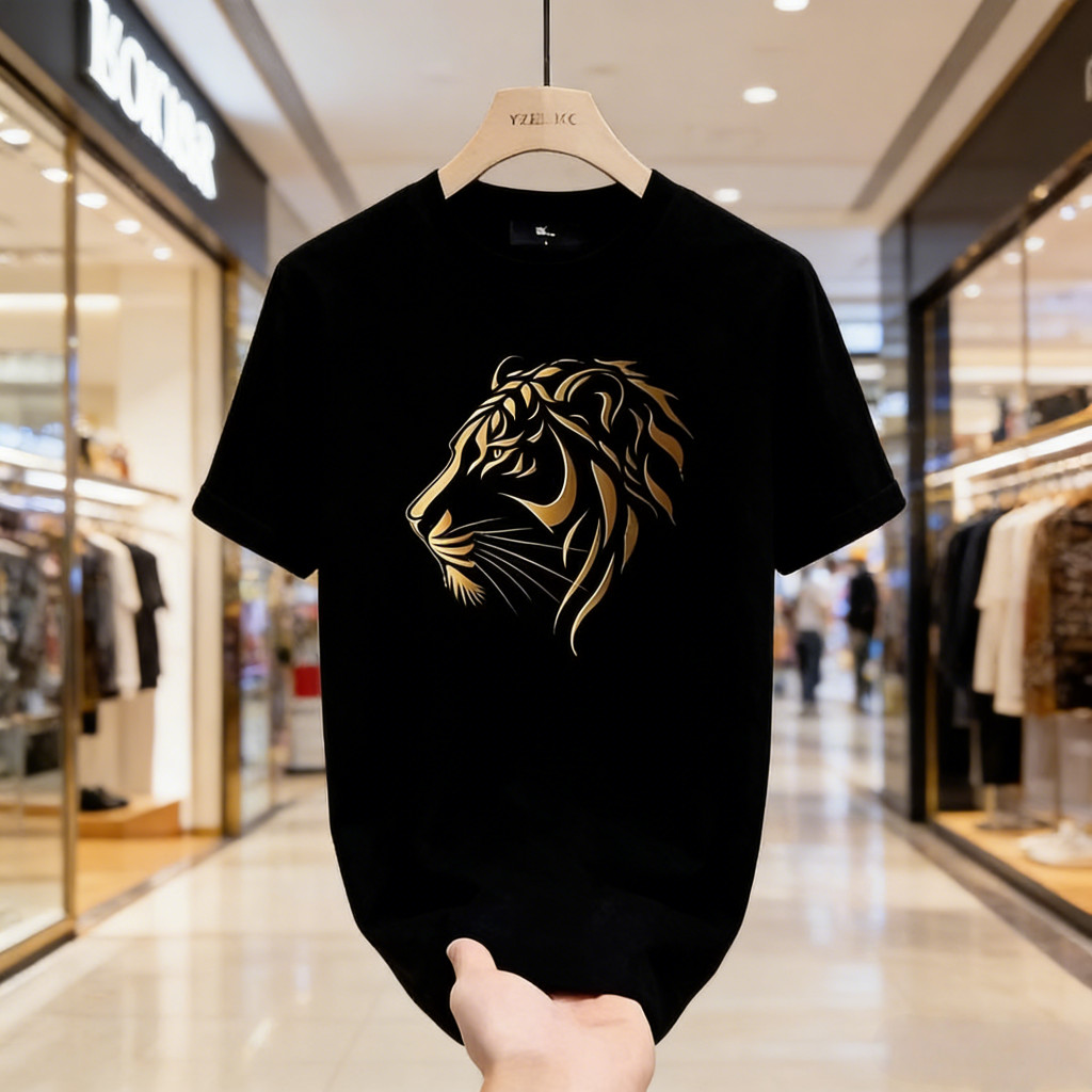 COD Camar Kaos Kaos Pria Original 100% Katun Premium 240GSM Tebal Cetak Harimau T-shirt Lengan Pende