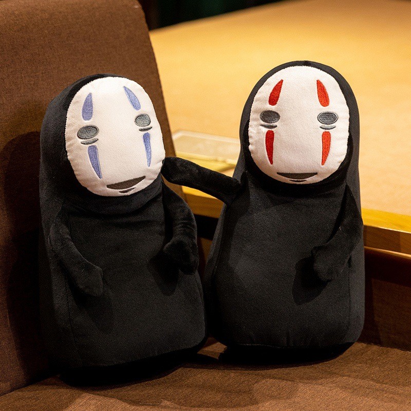 Boneka anime 2D No-Face dari film Spirited Away karya Hayao Miyazaki.