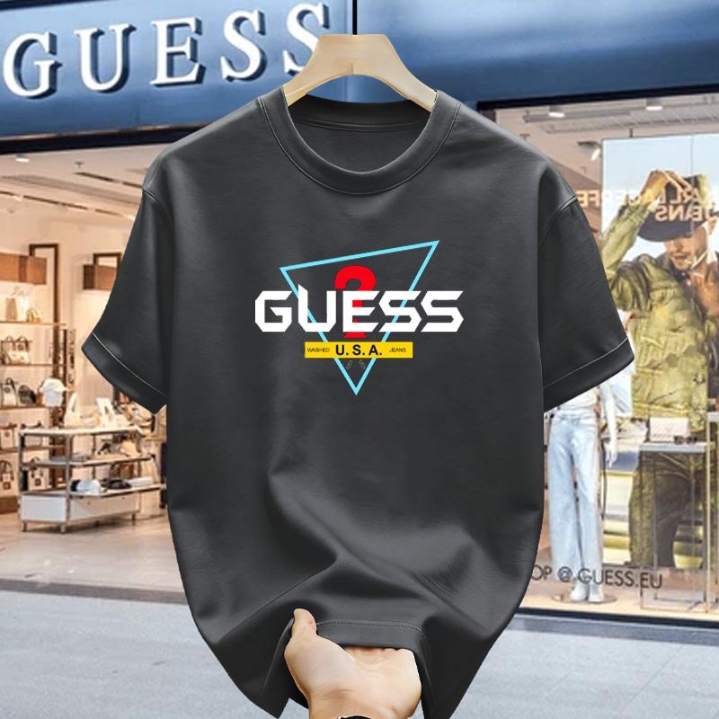Kaos Guess Original 100% Pria Style Casual Elegant Modern Nyaman Lengan Pendek T-shirt Terlaris