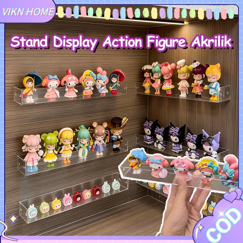 Stand Display Action Figure Akrilik  Rak Pajangan Boneka Kotak Buta  Rak Susun Mini Pajangan Koleksi