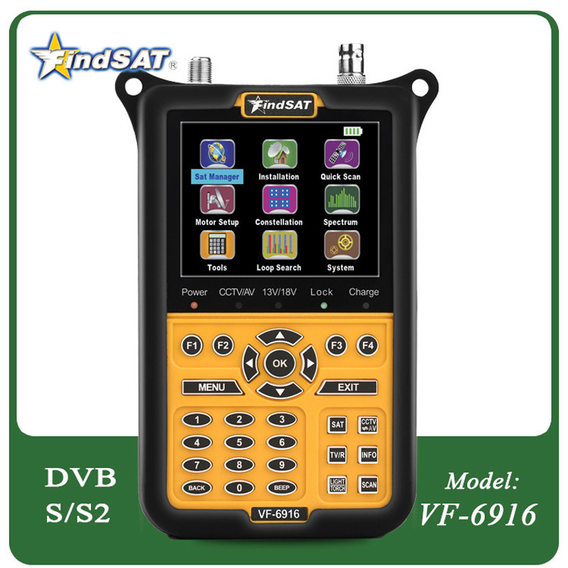 NEW VF-6916 DVB-S DVB-S2 SATELLITE FINDER METER AHD CAMERA SPLAY
