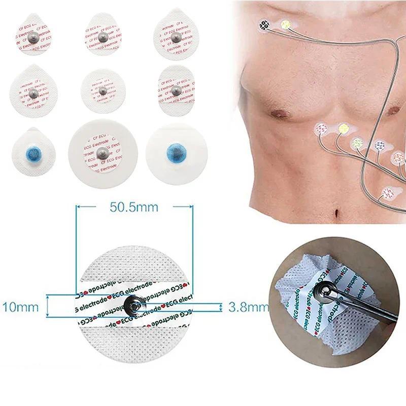 Multi Sizes Adult 50 PCS White Non-woven Fabrics Disposable ECG Electrodes Medical Electrode Patch N