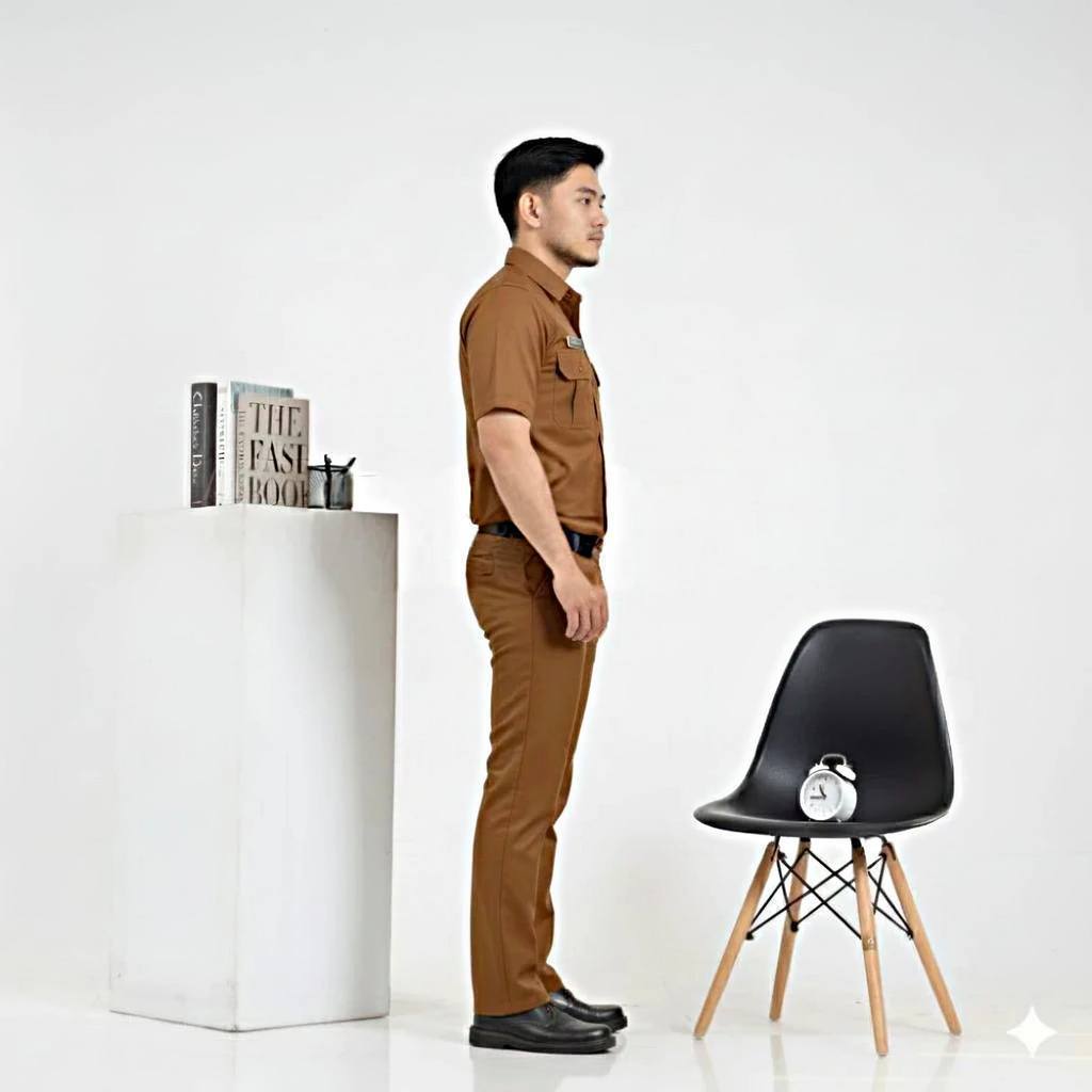 Setelan Seragam Baju Celana PNS Pria Baju PNS Khaki Tua Baju Pemda Pria