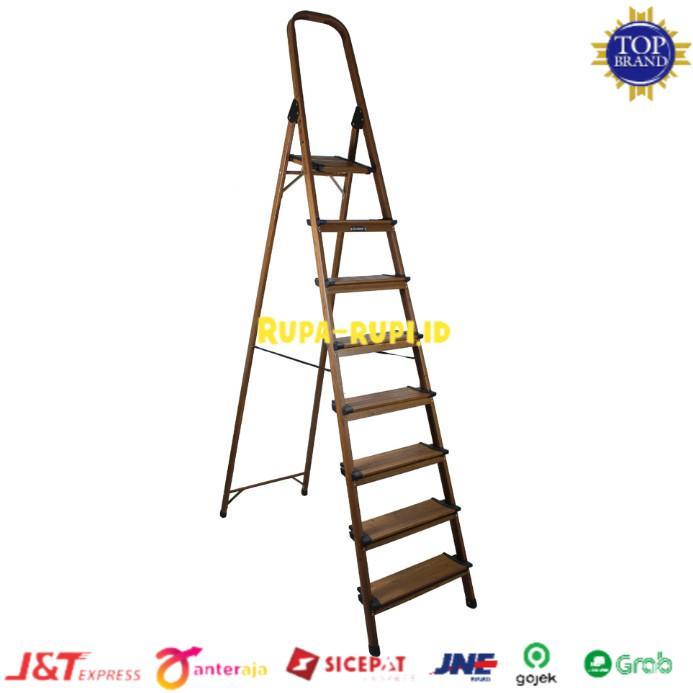 KRISBOW 8 STEP Tangga lipat aluminium motif kayu