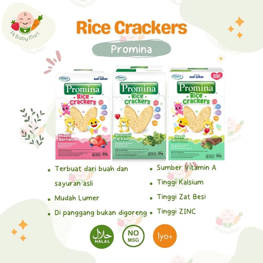 PROMINA - Rice Crackers | Biskuit Bayi Cemilan Snack Bayi (1 tahun+)
