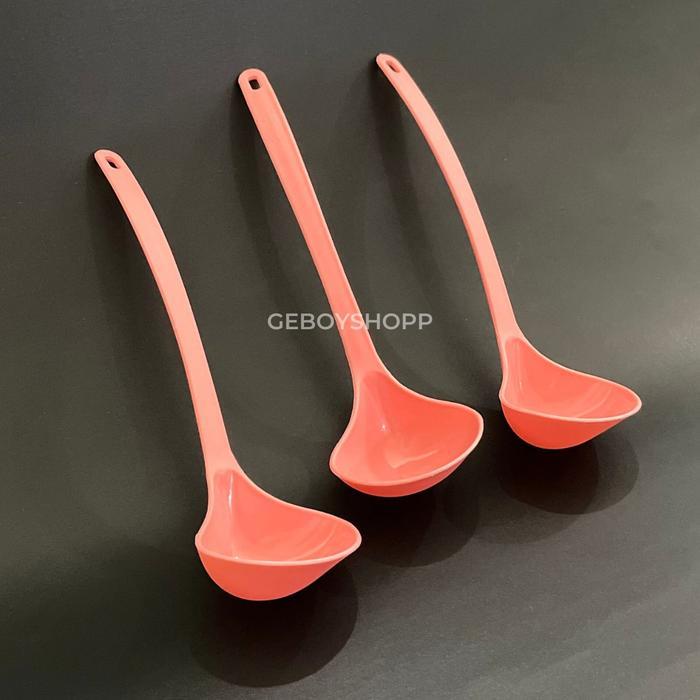 [PAKET 12PCS] Candid Irus GABY KECIL / Centong Sayur / Sendok Sup Plastik Foodgrade PP5 - IRGK7 PINK