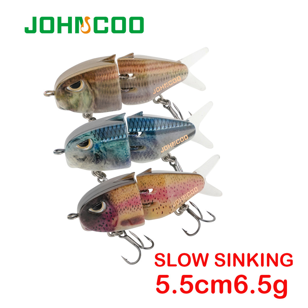 Jointed fishing lure Trout lure Johncoo 5.5cm 6.5g slow sinking Fishing lure 2 sections lure fishing