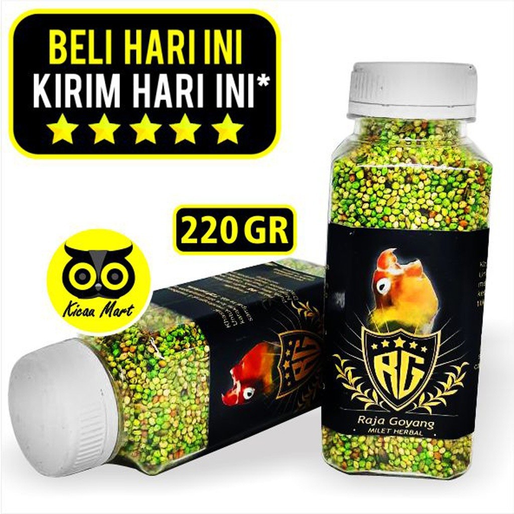 KICAU MART PAKAN MAKANAN HARIAN LOMBA BURUNG LOVEBIRD PAUD BABY JANTAN BETINA MILET HERBAL RG RAJA G