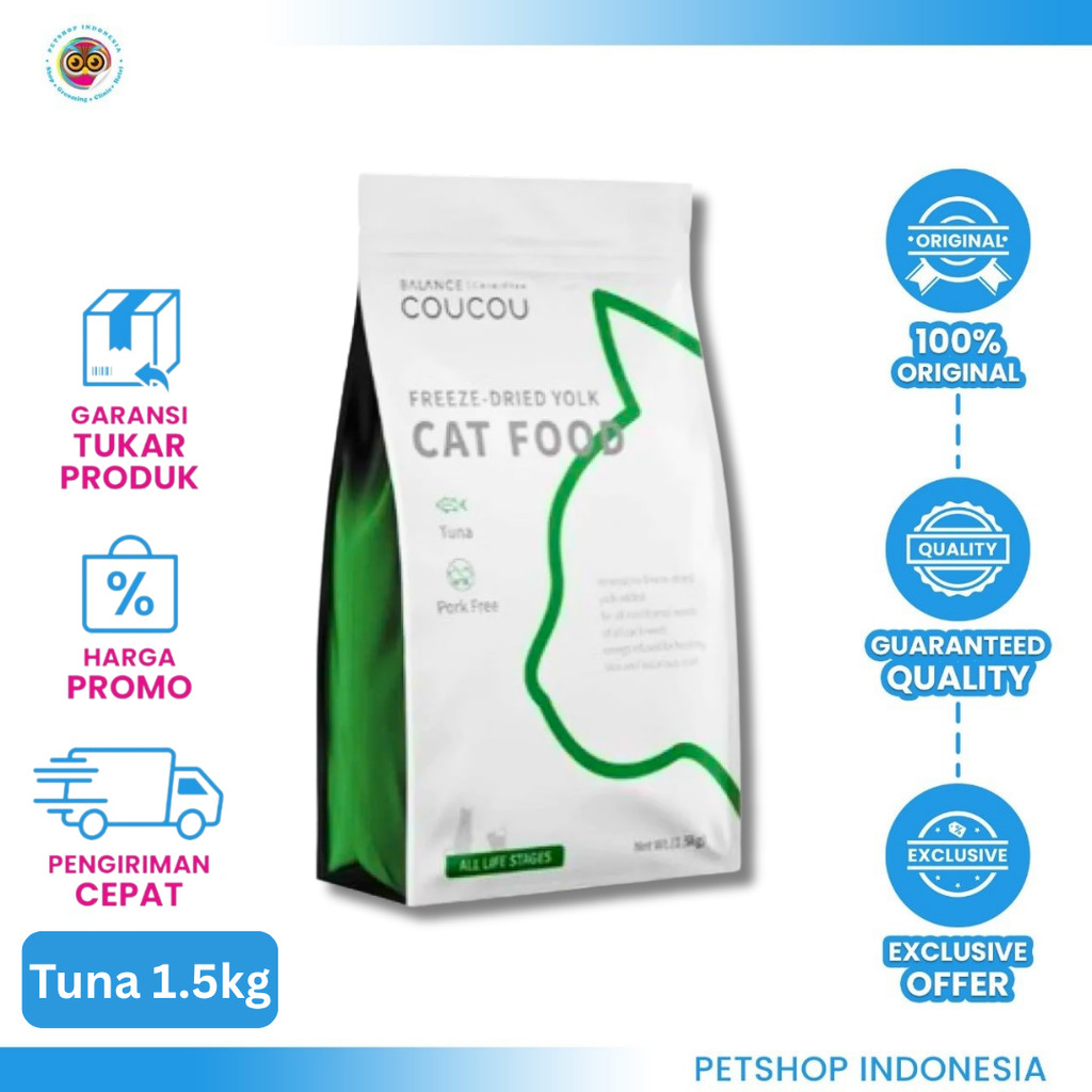 Coucou Tuna 1.5Kg All Life Stages - Makanan Kucing Semua Usia Rasa Tuna