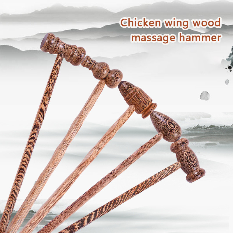 Wooden Massage Hammer Knock Back Merian Hammer Back Massage Hammer icken Wing Wood Massager Health H
