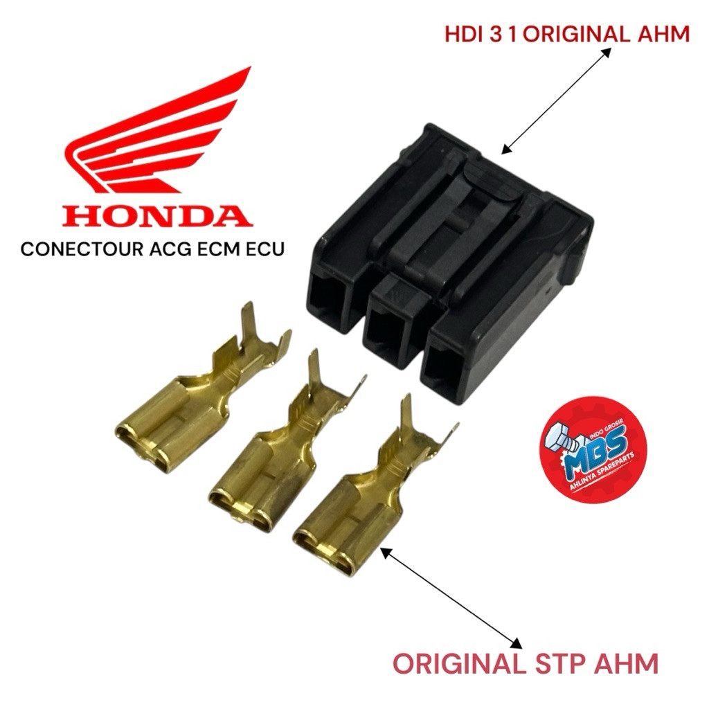 original cod terlarisSoket ECU/ECM MODUL kiprok female 3 pin vario 125/150 PCX 150 ADV 150