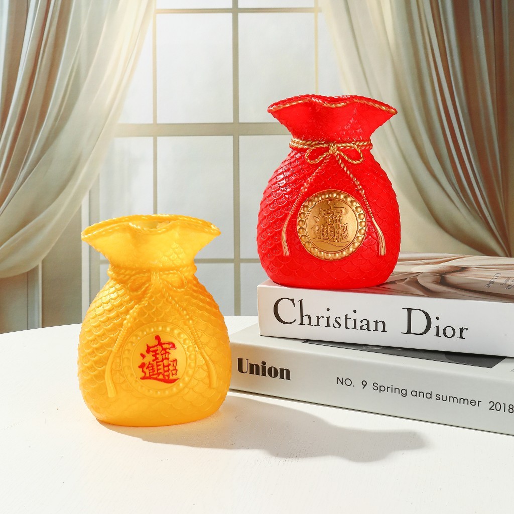 New Year Edition Lucky Bag Vas Bunga Pembawa Hoki Aesthetic Imitasi Plastik Tebal Tidak Mudah Pecah 