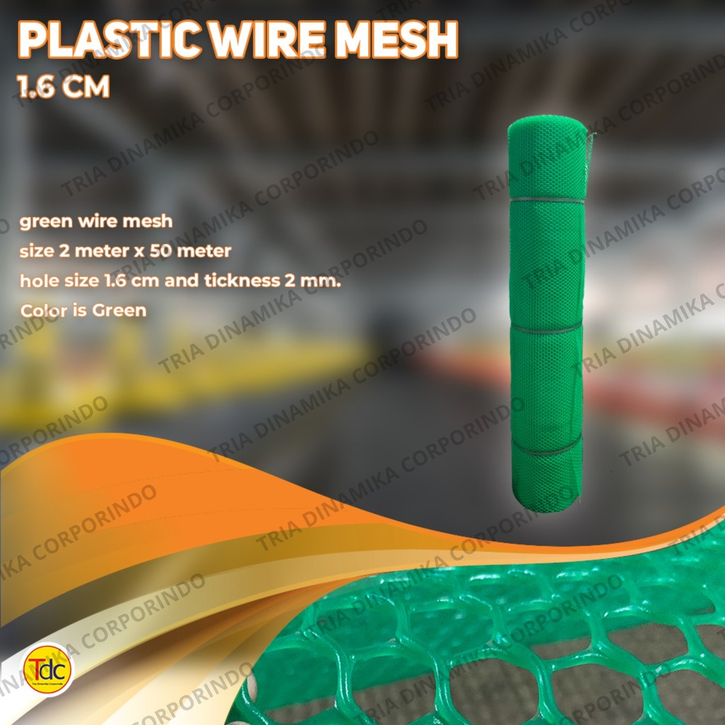TDC Plastik Wire Mesh Net Plastik Mesh tebal 2mm jarak lubang 1,6cm Slat Roll HDPE Hiasan Pagar Leba