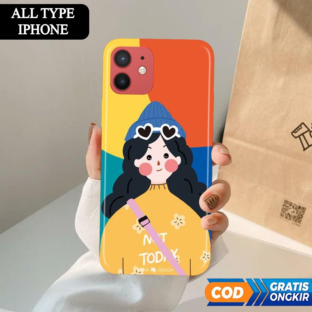 [H49] Case IPHONE 11 12 13 Casing & Cover Pelindung Hp Doft Rainbow Girl For All Type Handphone | Ha