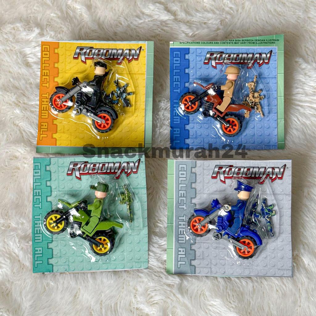 MC550A ROBOMAN Mini Figure SWAT Motor + Senjata dan Tentara Prajurit Polisi Balok Susun Bricks