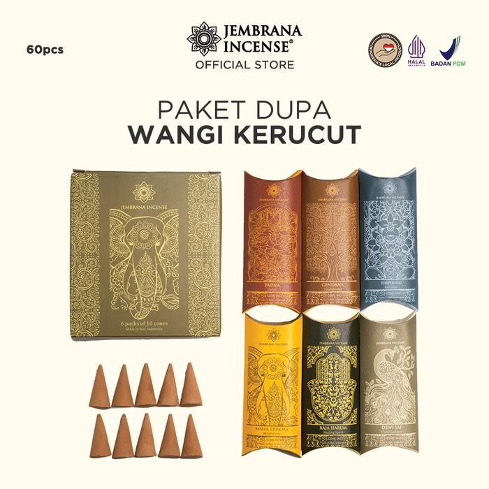 Promo Jembrana Incense - Paket Dupa Wangi Kerucut Bakar khas Bali - 60 pcs Mix Campur Aroma Bunga / 