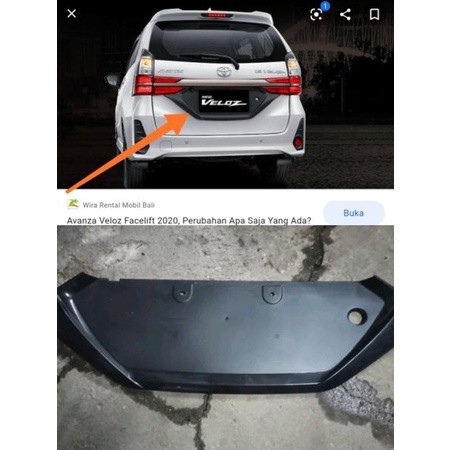 aksesoris tatakan plat nomor moulding bagasi avanza veloz 2019 2020