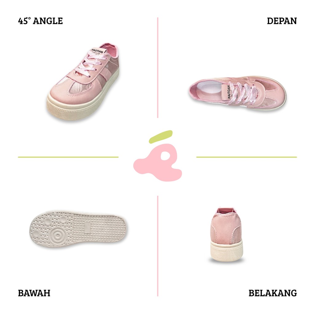 (Loloe) Kyra Sepatu wanita fashion platform thick sole flat sole Pink