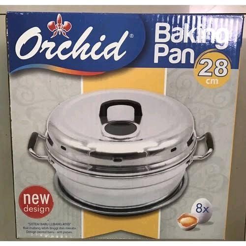 [DK] BAKING PAN ORCHID 28 cm / panggangan kue / pemanggang kue bolu / 8 Telur Alat Loyang Kitchenwar