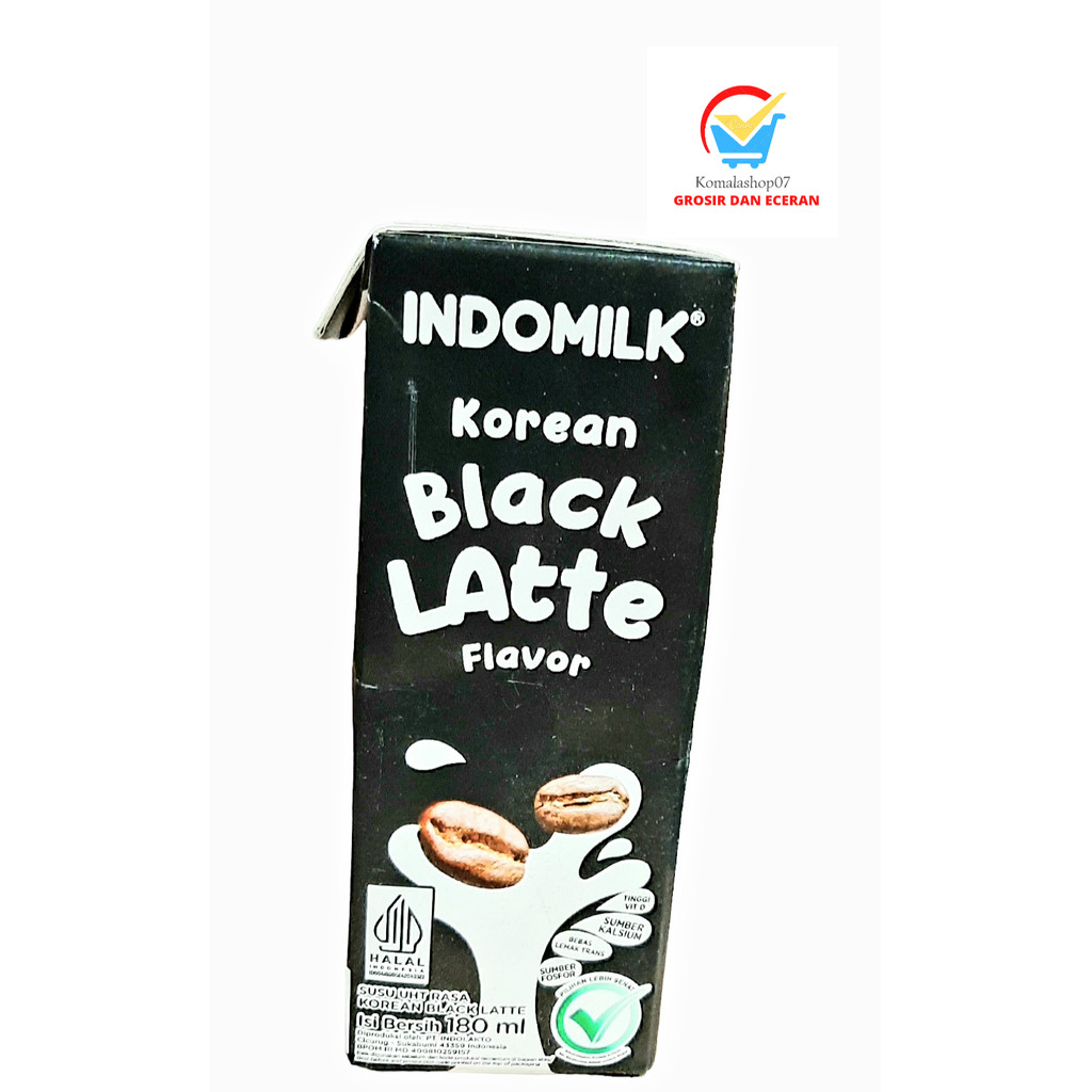 SUSU INDOMILK UHT RASA KOREAN BLACK LATTE 180 ML