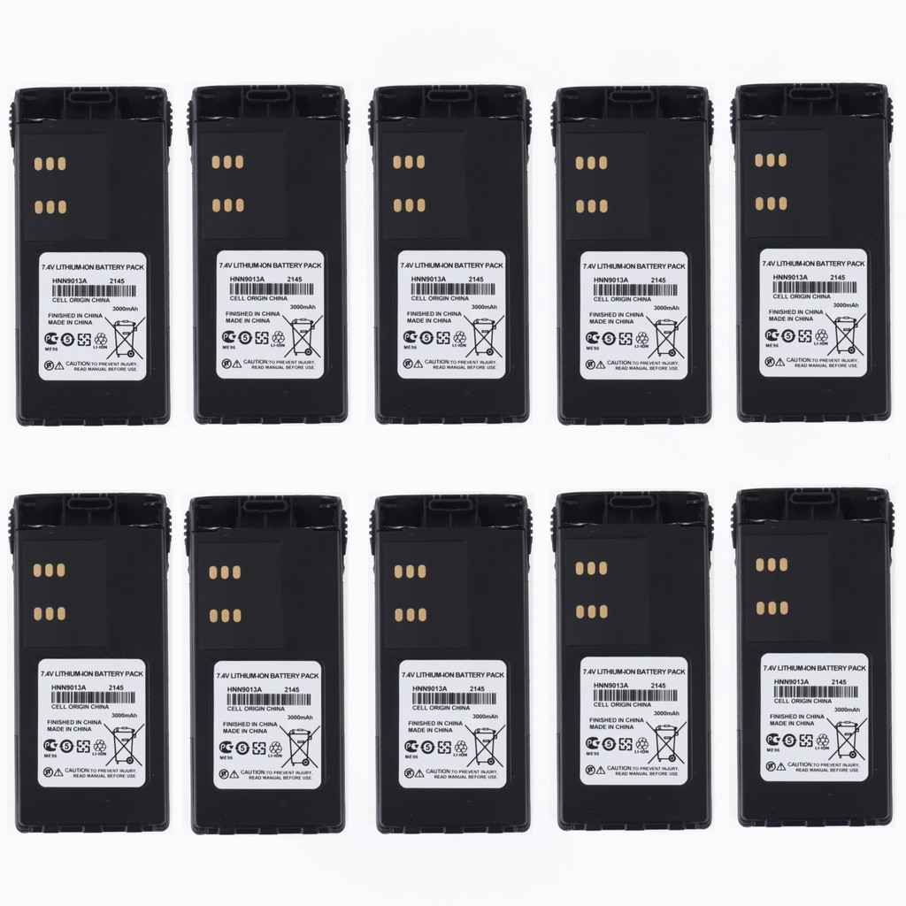 10Units 7.4V 3000mAh Lithium-Ion Battery for Motorola GP Series Raos GP328 GP338 PTX760 for HNN9013 