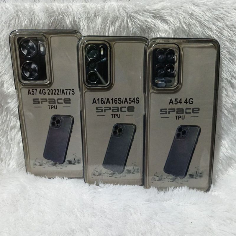 SoftCase Casing Oppo A16/A16S A54S/A54/A57/A77S Silikon Clear Hitam Transparan Pelindung Belakang HP
