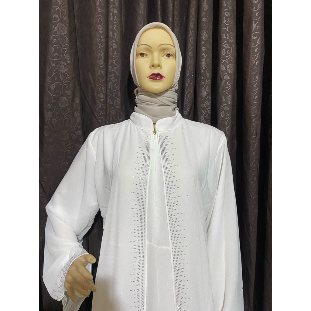 FICIEKUNZEX Gamis abaya polos payet muslim wanita mewah