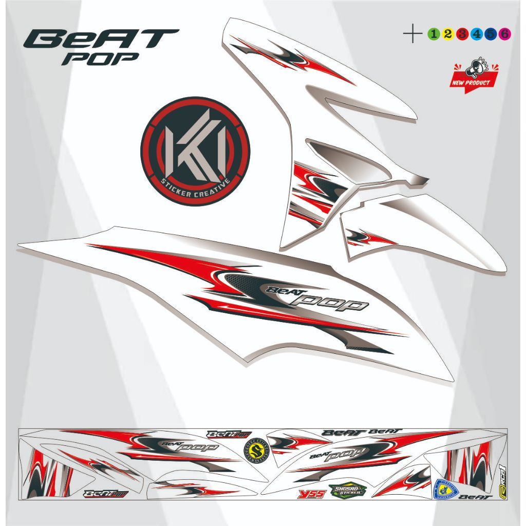 STICKER STRIPING MOTOR BEAT POP LIS VARIASI / STRIPING MOTOR BEAT POP MOTIP POLET LIS K135