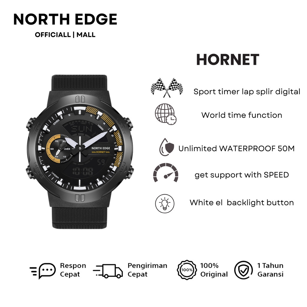 [ FREE STRAP ] NORTH EDGE HORNET jam tangan smartwatch north edge series hornet