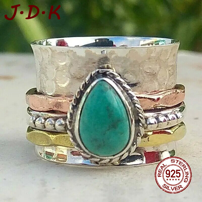 JDK Cincin Perak 925 Zircon 5A Turquoise