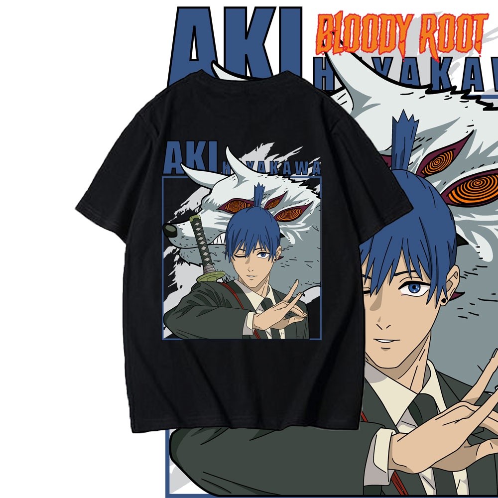 Kaos Chainsaw Man Aki Hayakawa / T-shirt Anime Chainsaw Man