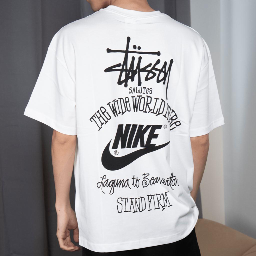 NIKE x STUSSY SS23 The Wide World Tribe White Tshirt Tee Baju Kaos Original