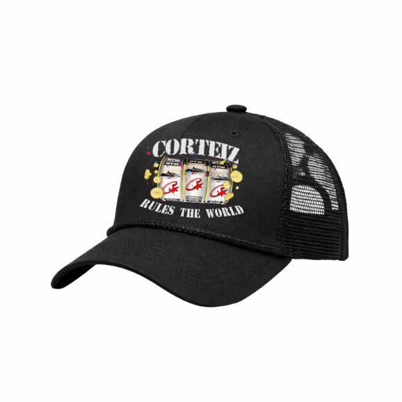 Topi Trucker Desain Cortez Retro Warna Putih Hitam , Hitam Full – Topi Unisex Keren
