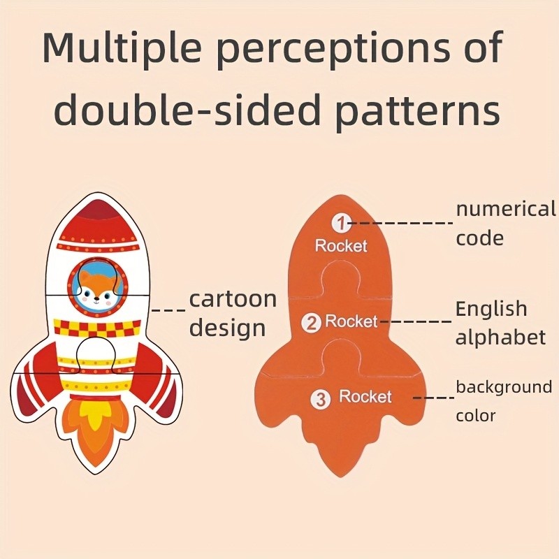 Wooden Cognitive Matching Puzzle for Children – Ocean, Dinosaur & Animal Theme in Reusable Tin Box, 