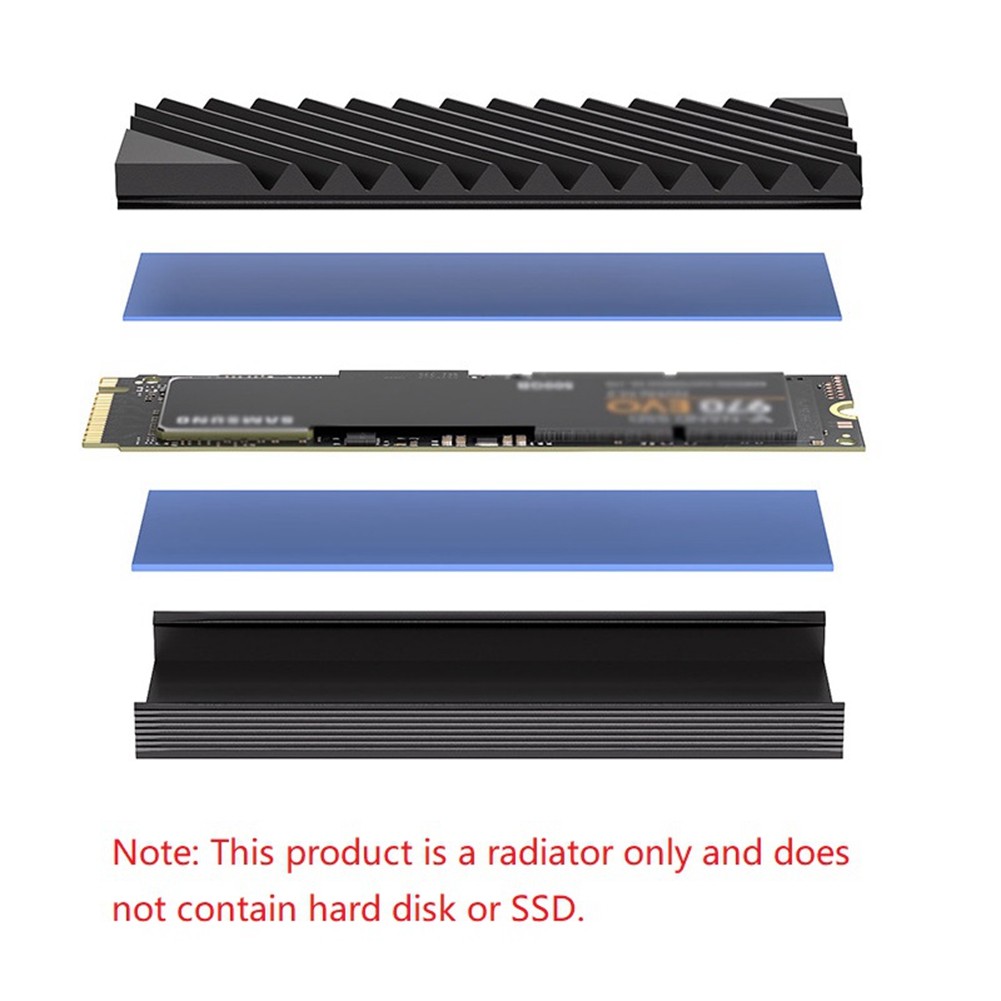 LAAluminum M 2 SSD Heat Sink For M2 2280 Solid State Hard sk With Silicone Thermal Pad Gasket PC Acc