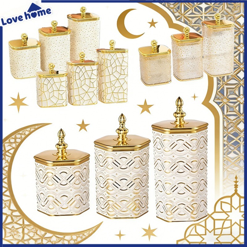 Toples Mewah Aesthetic Ramadan/Penyimpanan Snack Mewah Toples/Toples Snack/Toples Kue Kering Toples 