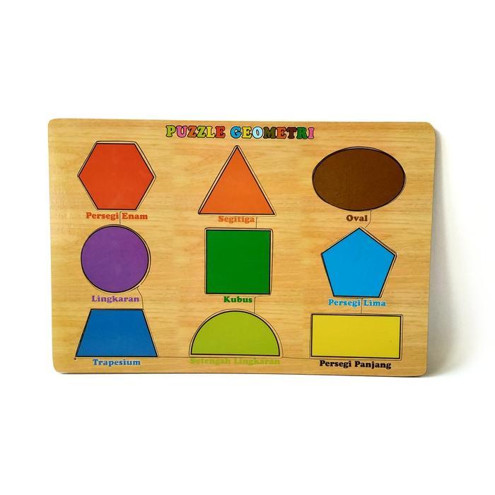 Puzzle Edukasi Geometri Mainan Edukasi Anak - Puzzle Geometri