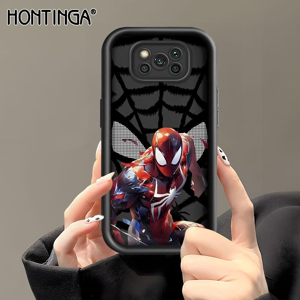 Hontinga Casing Hp Untuk For Xiaomi Poco X3 Cassing Silikon Sofcase Mode Softcase Fashion SpiderMan 
