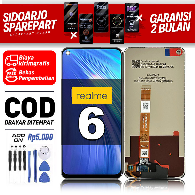 LCD Realme 6 Touchscreen Fullset-Original Compatible For Glass Touch Screen Digitizer ori-asli COD D