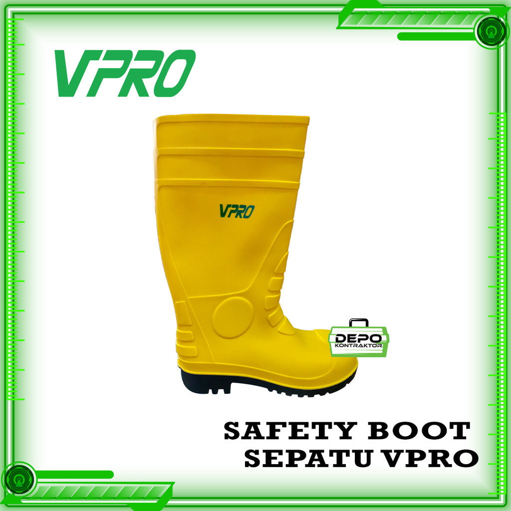 Sepatu Safety Boot Karet Ujung Besi VPRO Rubber Shoes AP Sepatu Boot