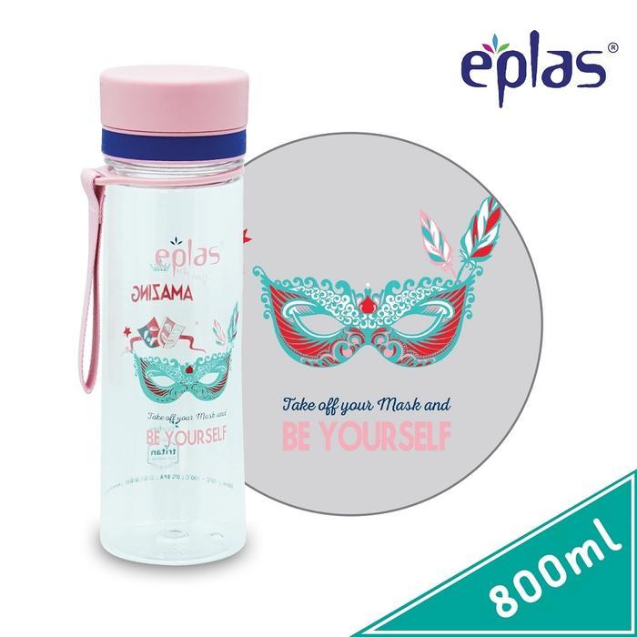 EPLAS Botol Minum Tritan Premium Water Bottle With Handle (800ml) BPA Free, EGH-800 - Pink