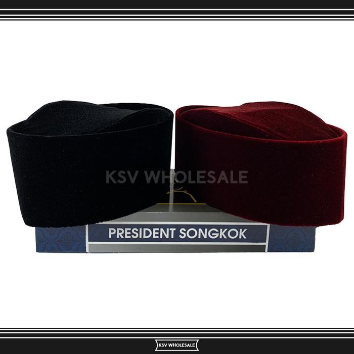 PROMO Lebaran Songkok Hitam AWANG SUSUN Non AC Tinggi 8 9 Cm Peci Sholat Bludru Ukuran Anak Laki Pri