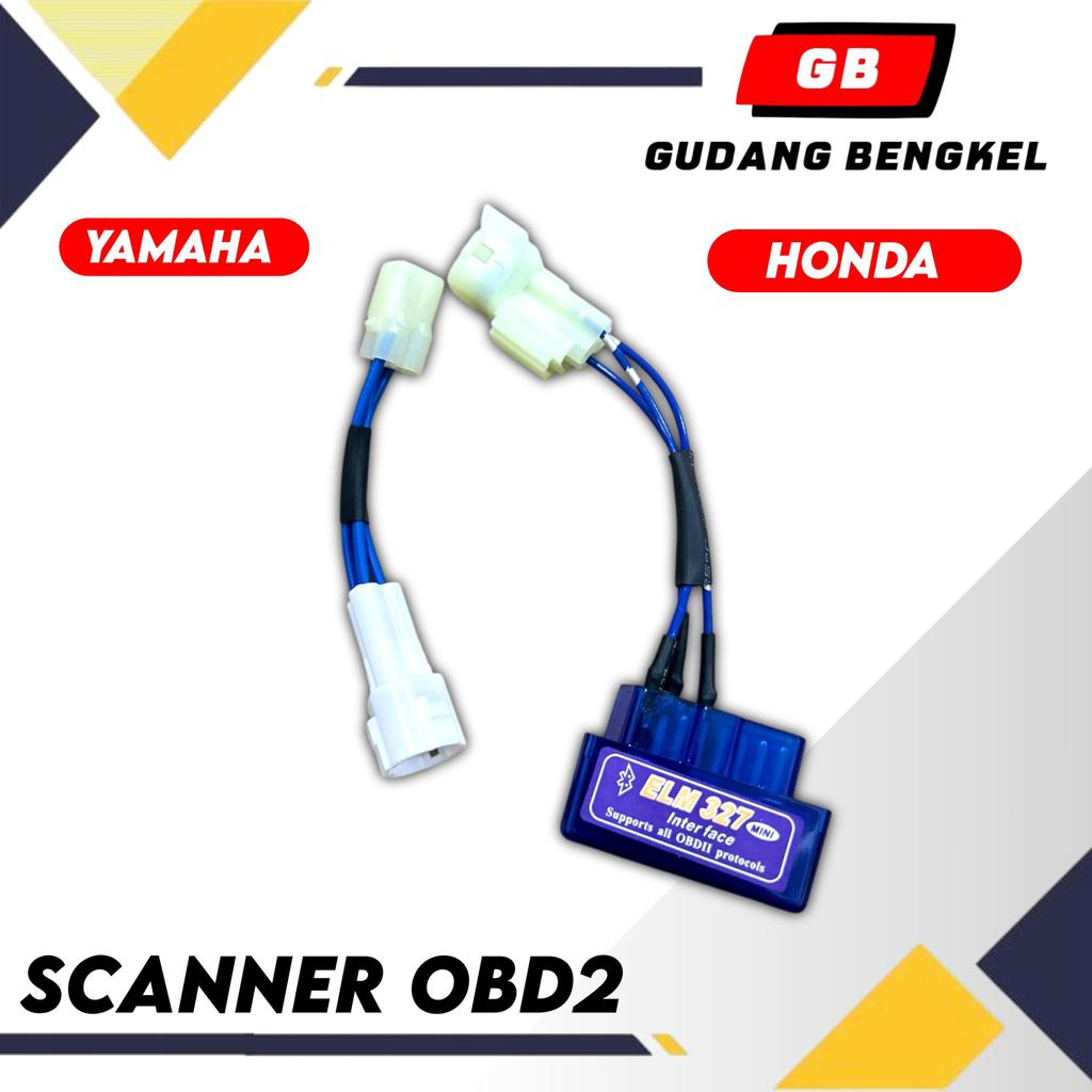 Scanner Injeksi Motor OBD2 untuk Honda & Yamaha Diagnostic Scan mini ELM 327 Dengan Fitur Data Senso
