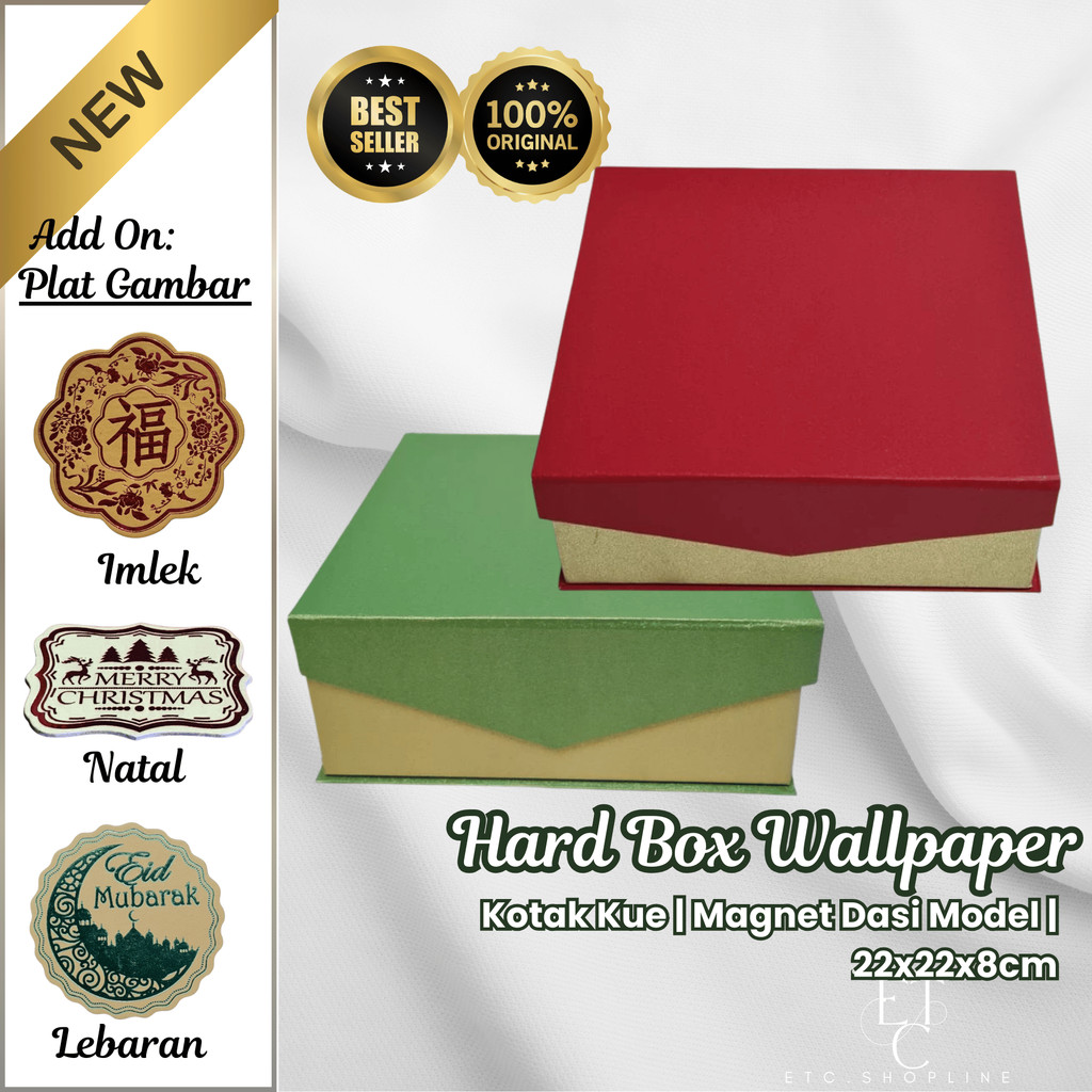 Hard Box Magnet Dasi 22x22x8cm | Kotak Kue Bingkisan Lebaran | Kotak Kue Lapis Legit